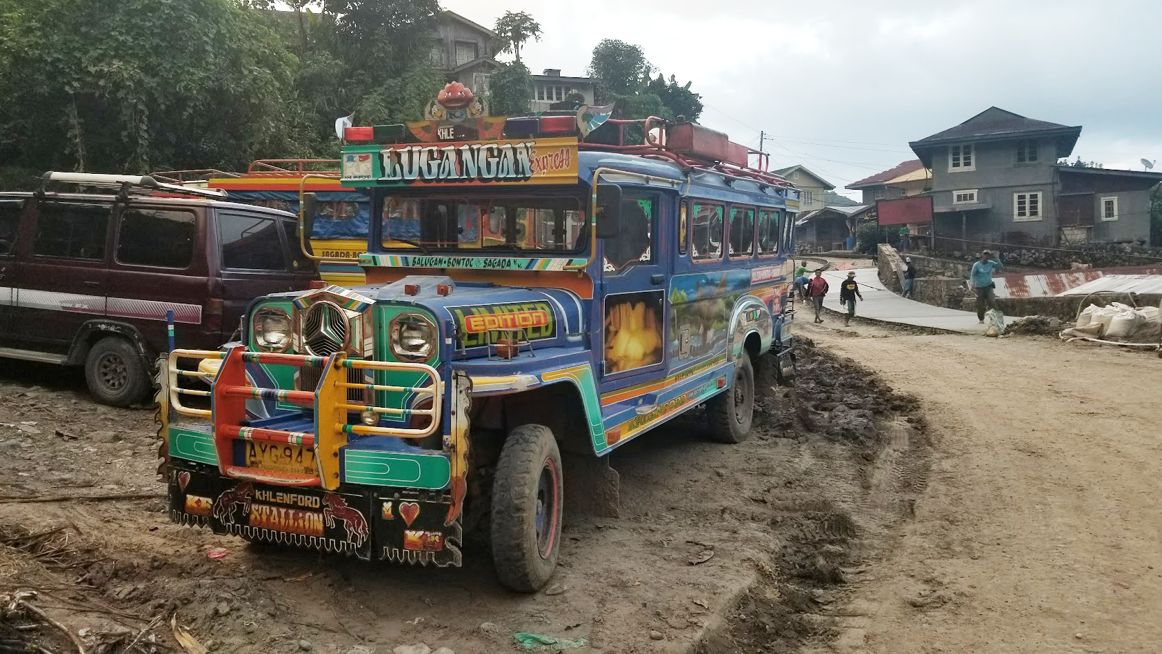 The Jeepney's in the mountains are a little more decorated than the Manila ones but are still trying to be phased out by the government