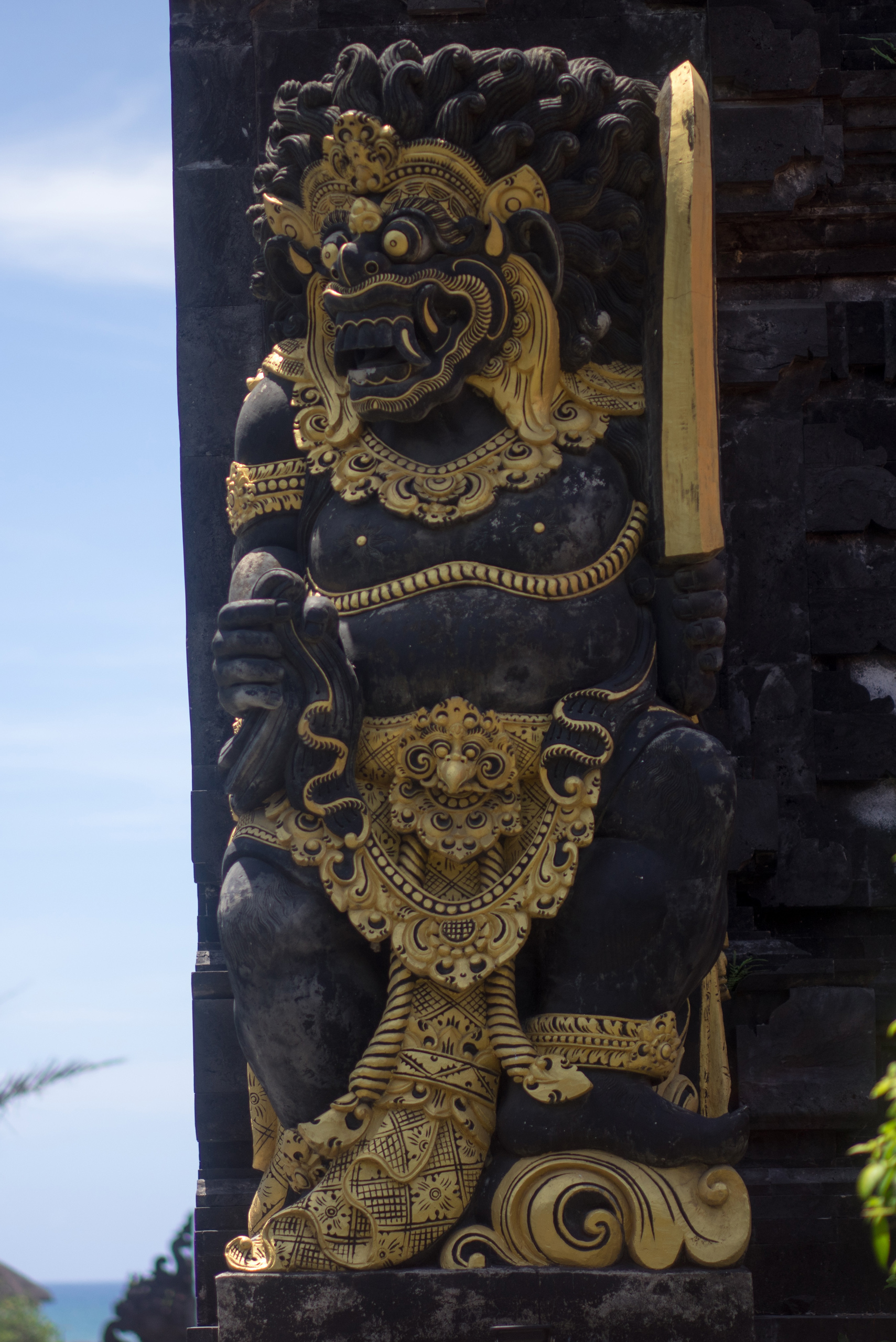 A Barong protects one side of the Heaven's Gate at Tanah Lot