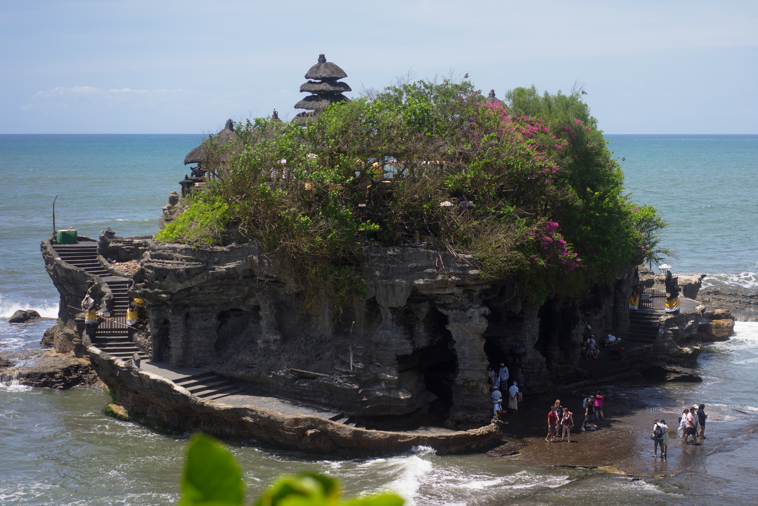 Tanah Lot is a little temple on a small island that you can walk to during low tide