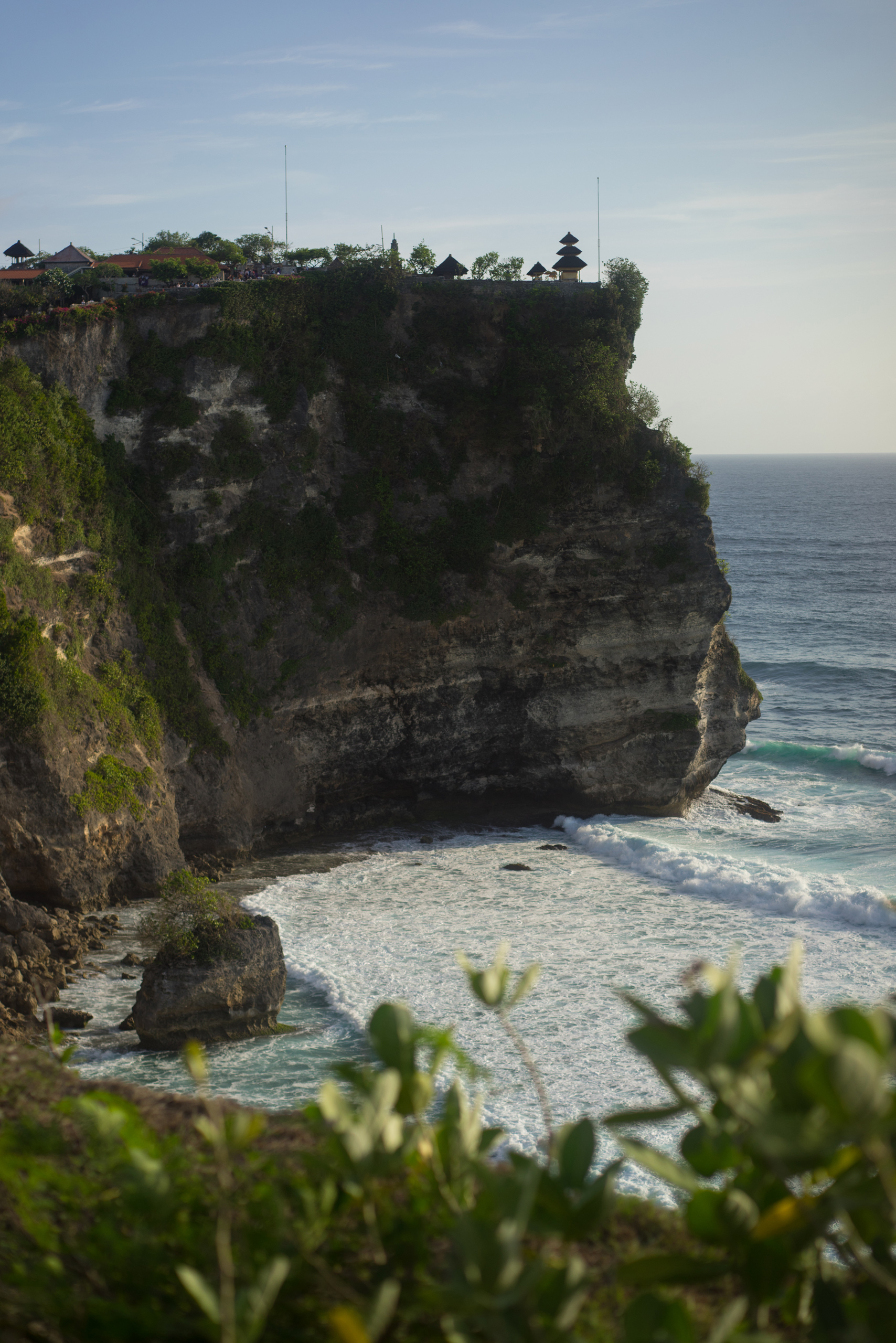 Ulu Watu sitting atop its cliff facing the west