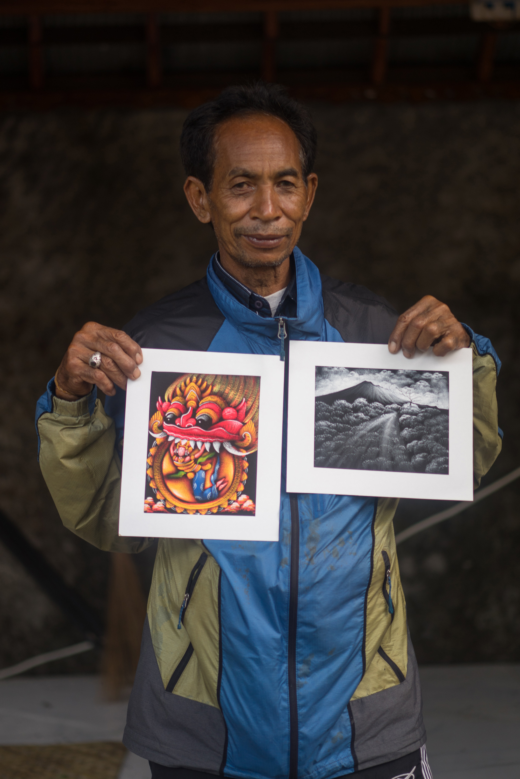 We aren't sure if this guy actually made this art but we had him pose anyways