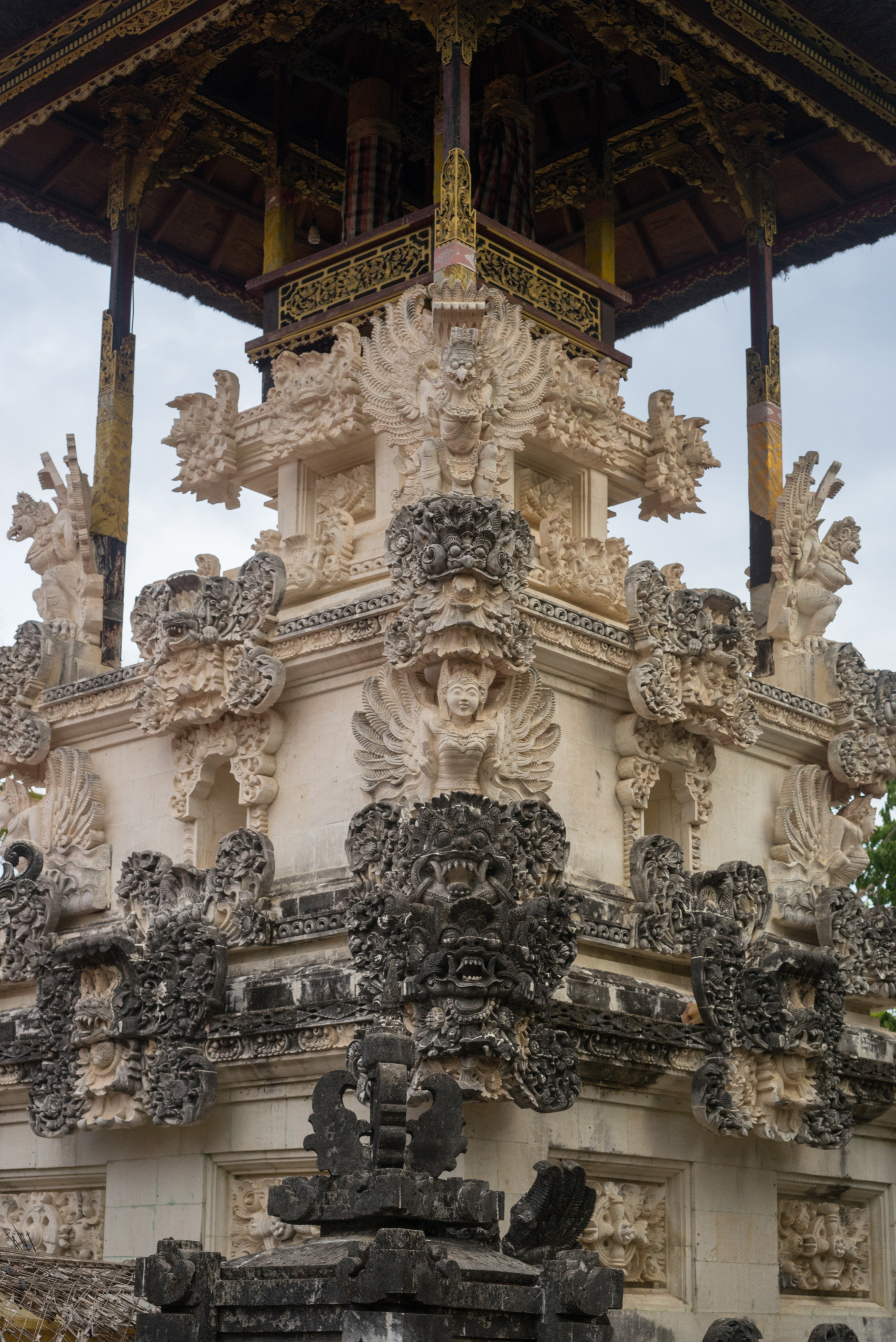 Garudas and other winged spirits protect this temple